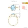 thumbnail image 4 of ANGARA Natural Cushion 1.85 ct Aquamarine Halo Ring with Marquise Motifs in 14K Yellow Gold for Women (Size-9x7mm) | March Birthstone, Anniversary, Jewelry Gift for Women | Natural Aquamarine Ring, 4 of 8