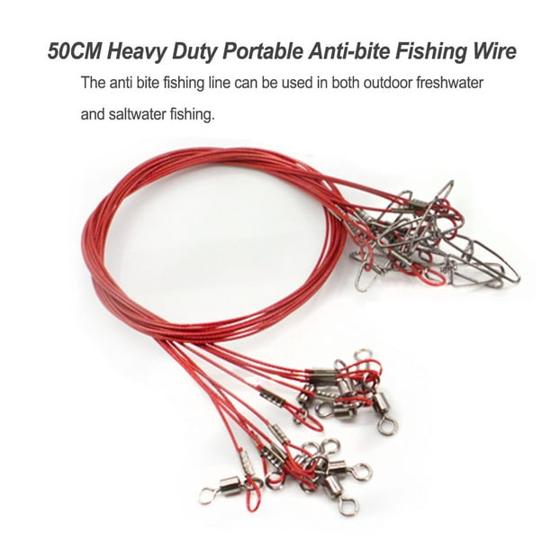 10 Pieces/Set 50CM Carbon Steel Sea Boat Anti Bite Fishing Wire
