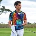 thumbnail image 4 of Daiia Colorful Parrot Jungle Dream Pattern Men’s Polo Shirts,Solid Deck Shirt,Classic Fit, Breathable Cotton Polo for Casual and Sport Wear-XX-Large, 4 of 7