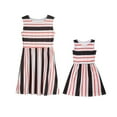 thumbnail image 1 of Tenue Assortie Famille Vêtements Mère et Fille Robe Bébé Fille Robes à Rayures, 1 of 2