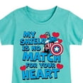 thumbnail image 3 of Marvel Captain America - My Shield Valentine - Toddler And Youth Girls Fitted Short Sleeve Tee, 3 of 5