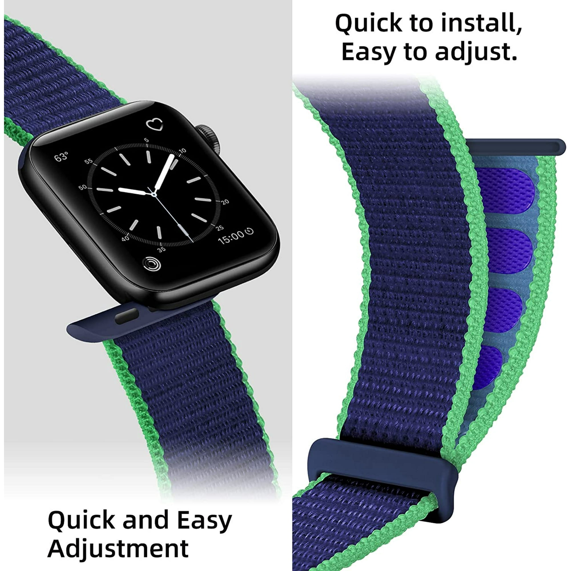 SURJDE Oxwallen Sport Loop Velcro Nylon Band Compatible with Apple Watch 7 41mm 38mm 40mm Adjustable Comfortable Braided Fabric Strap for Women Men fit iWatch SE Series 7 6 5 4 3 Lime Walmart