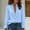 Sky Blue #018, variant on Boho Tops for Women Ruffle V Neck Long Sleeve Button Down Tshirts Casual Puff Sleeve Blouses Fashion Fall shirts Green XL