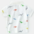 thumbnail image 4 of Tisuna Toddler Boys Shirt Dinosaur Print Short Sleeve Lapel Neck Tops Cute Lovely Summer Kids Outwear White Size 5-6 Years, 4 of 9