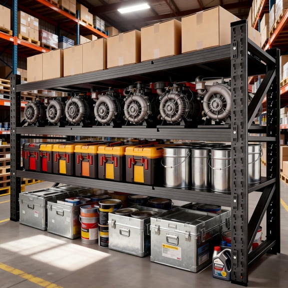 48" W Storage Shelves 3000lbs Garage Metal Shelving Heavy Duty Garage Shelves Adjustable Storage Shelves for Industrial, Factory,(48" W X 20" D X 63" H)