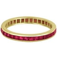 thumbnail image 2 of Princess-Cut Ruby Eternity Ring Band 14k Yellow Gold (1.20ct), 2 of 2