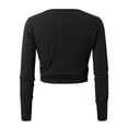 thumbnail image 5 of Workout Tops for Women Bottoming Shirt Long Sleeve Knit V Neck Blouses,Black,L, 5 of 5