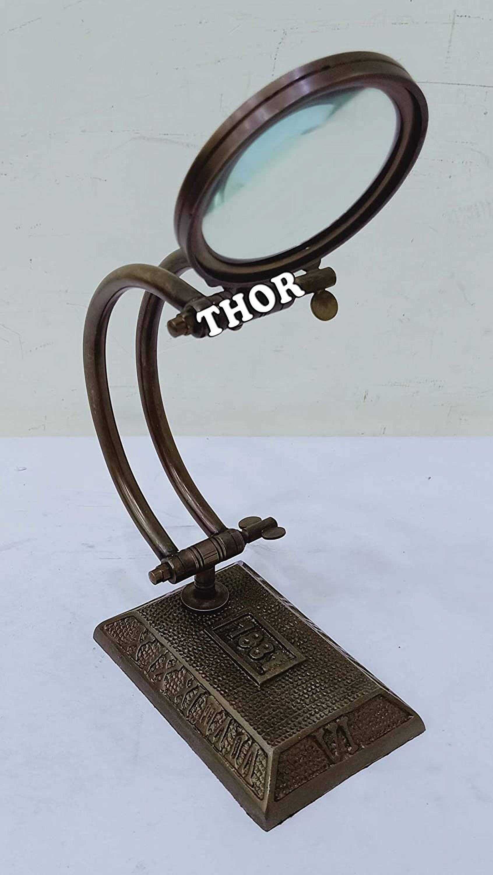 Antique Magnifying Glass Lens Nautical Vintage Style Office Desk Magnifier with Base