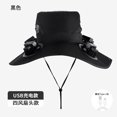 thumbnail image 3 of Rirozkan Solar Hat, Fan Hat, Solar Powered Hat, Wide Brim Sun Hat with Fans, USB Rechargeable, 4 Fan Heads, UPF Protection for Hiking, Fishing, 3 of 5