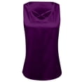 thumbnail image 5 of WEIWEN Satin Silk Tank Tops for Women Criss Cross V Neck Sleeveless Tops Trendy 2026 Metallic Plus Size Summer Camisole Blouses Purple, XXL, 5 of 5