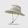 thumbnail image 2 of MEICHEN Sun Hat for Women and Men, Solid Color Wide Brim Bucket Hat Adjustable Outdoor Rain Hat for Fishing Hiking Camping, Fall Winter Fashion Accessories, 2 of 3