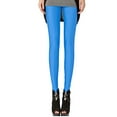 thumbnail image 2 of Rvasteizo Leggings for Women Candy Color Neon Glossy Cropped Slim Base Capris, 2 of 3