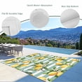 thumbnail image 3 of Yellow Lemon Outdoor Rug 6x9 Ft - Reversible Patio Rug Outdoor Camping Rugs, Spring Botanical Floral Leaves Aqua Stripes Indoor Outdoor Area Rugs, Non-Slip Outdoor Carpet Runner for Deck/Porch, 3 of 8