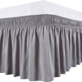 thumbnail image 1 of EIGTHTAIL Wrap Around Ruffled Bed Skirt with Adjustable Elastic Belt - 15 Inch Drop Easy to Put On  Wrinkle Free Bedskirt Dust Ruffles  Frame Cover for Queen  King and C-King Size Beds  B, 1 of 7