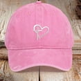 thumbnail image 2 of Womens Washed Baseball Cap Heart Cross Print Sun Hat Outdoor Sports Cap Pink, 2 of 4
