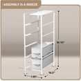 thumbnail image 5 of Sorbus 5-Drawer Narrow Dresser, Slim Storage Chest with Fabric Drawers, White, 5 of 5