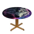 thumbnail image 3 of Orinice Wolf Moon Galaxy Round Table Cover Stain Resistant Washable Indoor Outdoor Tablecloth Kitchen Dining Wedding Parties Waterproof 100% Polyester Fiber 42-46, 3 of 8
