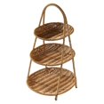 thumbnail image 4 of Rongfmy 3 Tier Multifunctional Weaving Basket Rack Cosmetic Rack Vegetable Storage Stand Oval, 4 of 9