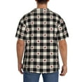 thumbnail image 3 of Kdxio Men's Hawaiian Shirt for Men Short Sleeve Shirt Black Plaid Heart Summer Casual Holiday Beach Button Down T-Shirts, 3 of 7