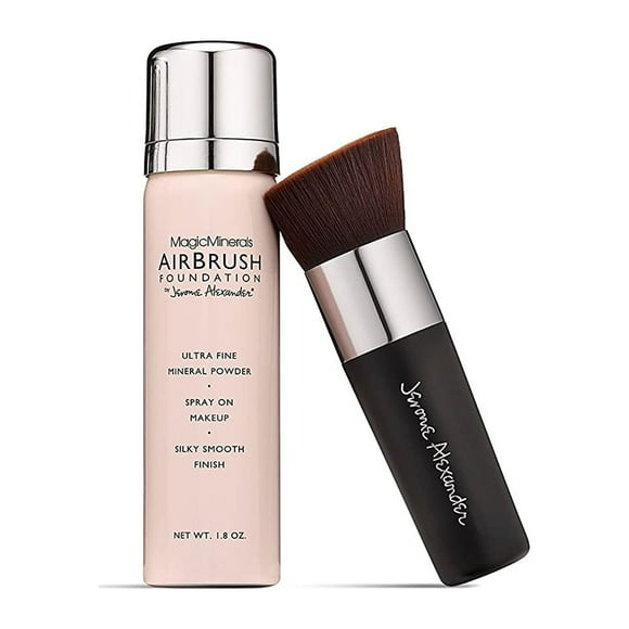 Jerome Alexander AirBrush Foundation le Départ Parfait pour une Peau Éclatante, 2 Pcs, Clair Moyen