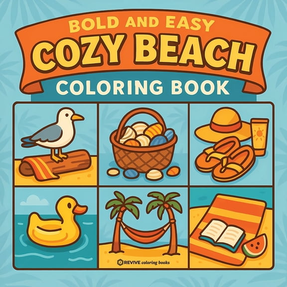Bold & Easy Stress Relief Coloring Books Bold & Easy Cozy Beach Coloring Book: Comfy, Cute & Relaxing Stress Relief Coloring-Perfect Cozy Girl Gift!, (Paperback)