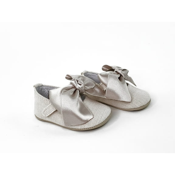Baby/Infant Girl Shoes Beige/ Ivory Linen