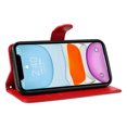 thumbnail image 5 of Nalacover Case Wallet for iPhone 11 with Card Slots, Embossed Pattern PU Leather Phone Case for iPhone 11 Kickstand Flip Cover Detachable Wrist Strap Magnetic Closure Folio Case, Red, 5 of 11