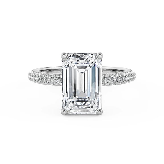 3.50 CTW Emerald Cut Lab Grown Diamond Classic Engagement Ring Luxury Wedding Bridal Ring in 14K Gold