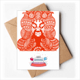 thumbnail image 1 of Paper-cut Beijing Opera Head Chinese Happy Birthday Greeting Cards Envelopes Blank, 1 of 3