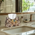 thumbnail image 5 of SEANATIVE Cow Print Tissue Box Cover PU Leather Tissue Holder Rectangle Tissue Box Organizer Cattle Tissue Paper Box Cover Portable Butterfly Tissue Holder for Travel Vanity Countertop Bedroom, 5 of 7