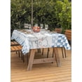 thumbnail image 3 of Outdoor Tablecloth with Umbrella Hole for Patio/Picnic/Party/Camping, Blue Plaid Farmhouse Waterproof Table Cloth Rectangle Table Cover Washable, Watercolor Cute Country Pigs Checkered (60"x 84"), 3 of 8