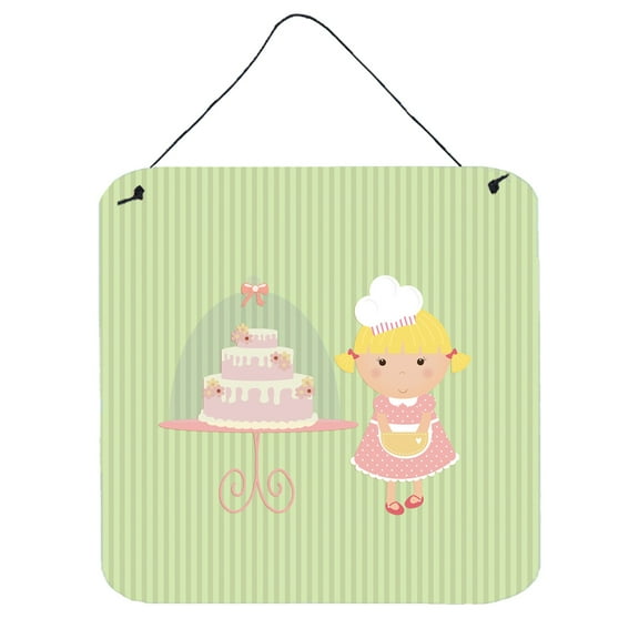 Cake Baker Blonde Green Wall or Door Hanging Prints