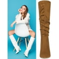 thumbnail image 6 of BLISSFUL STEP Valentine's Women's Boots Pointed Toe Block Heel Knee High Boots Brown 5.5, 6 of 7