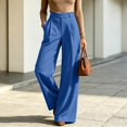 thumbnail image 6 of Womens Dress Work Pants High Waisted Trousers Wide Leg Pull on Stretchy Slacks with Pockets Casual Daily Wear Comfortable Fit by Yigetop Blue M, 6 of 6