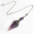thumbnail image 2 of 6 Facet Hexagonal Point Pendant Pendulum For Reiki Wicca Dowsing Balancing Spiritual Resin Gemstone Crystal Amethyst Pendulums, 2 of 4