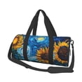 thumbnail image 1 of Fotbe Starry Night Sunflower Field Bolsa Deportiva de Lona Plegable con Estampado, Bolsa de Gimnasio con Bolsillo Seco/Húmedo, Bolsa de Viaje Ultraligera de Gran Capacidad, 1 of 6