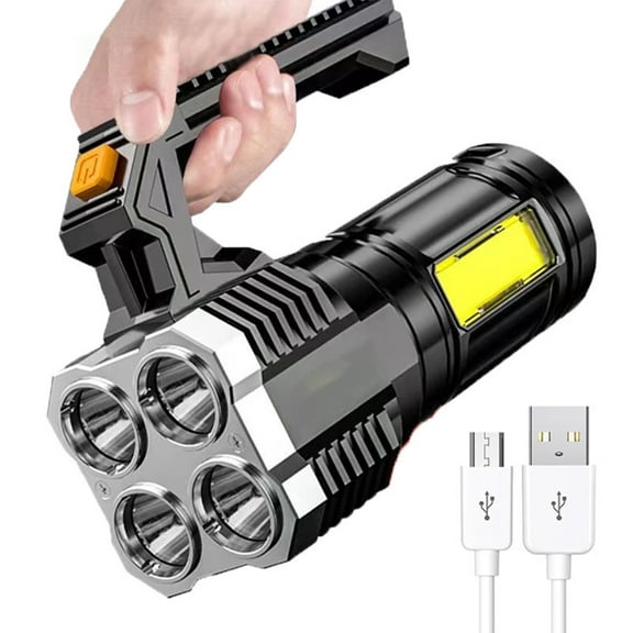 Five-Nuclear Explosion LED Flashlight Waterproof Super Bright Rechargeable Camping Flashlight Table Lamp Outdoor Lighting Holiday Savings Gifts