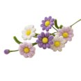 thumbnail image 1 of Flor de limpiapipas hecha a mano con hojas, 6 cabezas, flor artificial preservada, palo de peluche, decoración floral, regalo para aniversario de bodas, día de la madre., 1 of 8