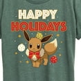 thumbnail image 3 of Pokémon - Happy Holidays Evee - Women's Short Sleeve Graphic T-Shirt, 3 of 5