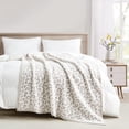 thumbnail image 3 of Manta de microfibra reversible CREVENT 50''X60'' ultra suave para sofá cama beige a cuadros, 3 of 6