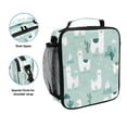 thumbnail image 2 of Insulated Square Lunch Bag with Side Mesh Pocket Fashion Lunch Box Reusable Lunch Tote 10.5" x9.5" x3.5" Cute Cartoon Llama Pattern, 2 of 6
