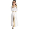 thumbnail image 2 of Haitryli Kids Girls Liturgical Praise Dance Dress Long Sleeve Full Length Worship Lyrical Dancewear White 14, 2 of 7