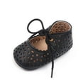 thumbnail image 5 of Eyicmarn Infant Girls Flat Shoes, Slip-resistant Leather Hollowed Lacing Shoes, 5 of 8