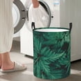 thumbnail image 5 of Lsque Green Leave Fern Pattern Laundry Hamper Basket, Tall Woven Rope Hamper Basket for Clothes, Lightweight Storage Basket, Collapsible Waterproof-, 5 of 6