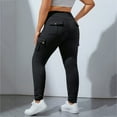 thumbnail image 2 of Pantalones de yoga para mujer con cintura ancha y pernera acampanada - Nailon/spandex, S-XXL, cintura alta, color liso, ropa deportiva, 2 of 6