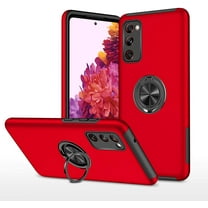 Case for Samsung Galaxy S20 FE 5G,Dual Layer Hard Military Phone Case with 360 Degree Ring Stand Silicone Bumper Shockproof Protective Case (Camera Protection) Magnetic Car Holder Cover-Red