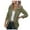 Army Green, variant on Women's Business & Leisure Cardigan Collar Jacket - Long-Sleeve Solid Color Single Button Blouse, Olive Green, XXXXL