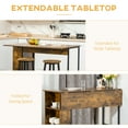 thumbnail image 4 of HOMCOM Table de Bar Extensible, Table de Comptoir, Brun Rustique, 4 of 10
