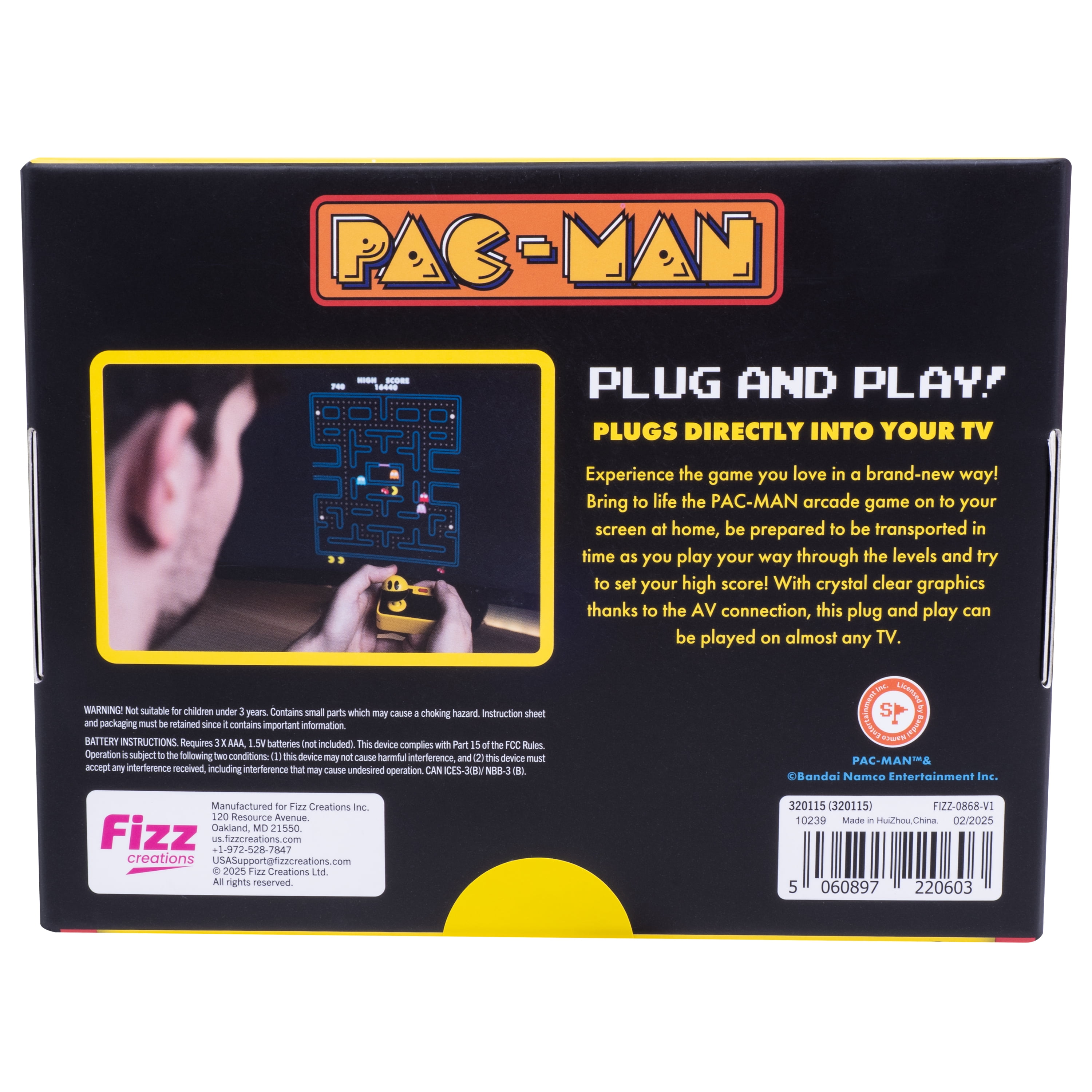 Fizz Creations PAC-Man Plug & Play. Retro Gaming Arcade Game
