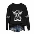 thumbnail image 2 of Women's Crewneck Sweatshirts Cute Cow Printed Long Sleeve Shirts Fall Winter Sweaters Casual Solid Color Blouses Loose Sports Pullover Tops, 2 of 3